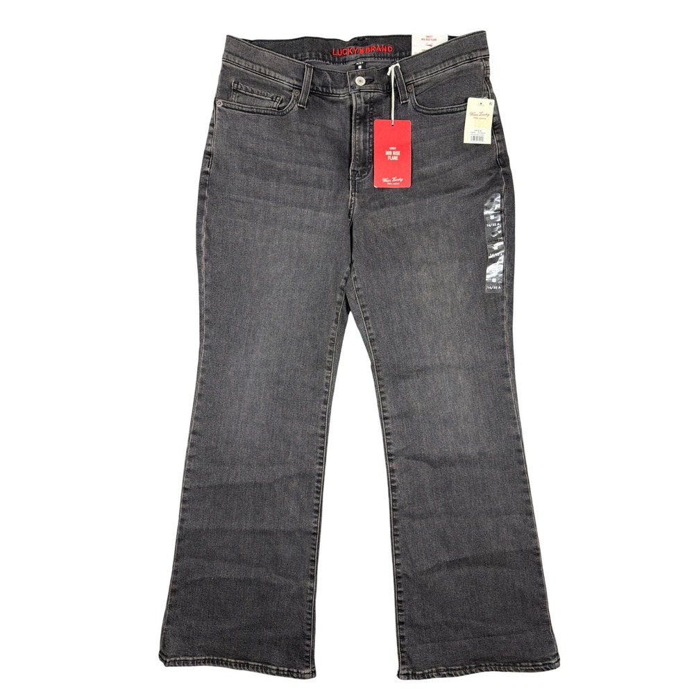 Lucky Brand Jeans Womens 14/32 Sweet Mid Rise Flare Phantom Wash Grey NEW